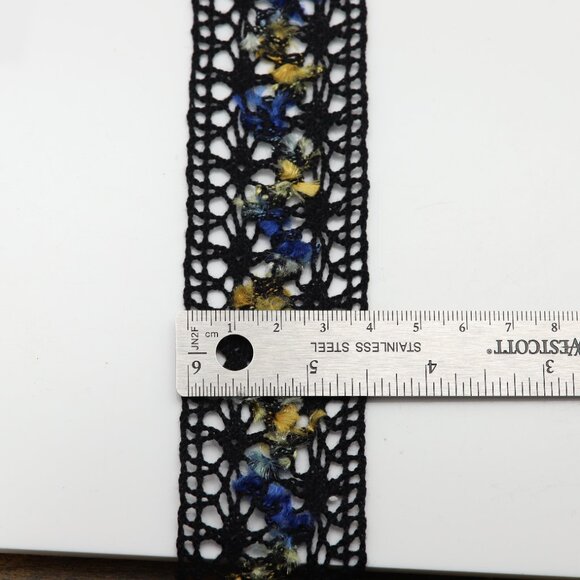 Wide Choker Black and Multi Color Adjustable Length Fancy Colors Wide Trim choke - Picture 5 of 10